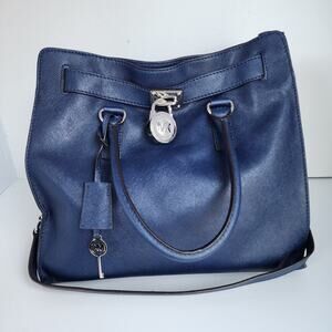 MK Michael Kors Navy Blue Hamilton Purse Bag